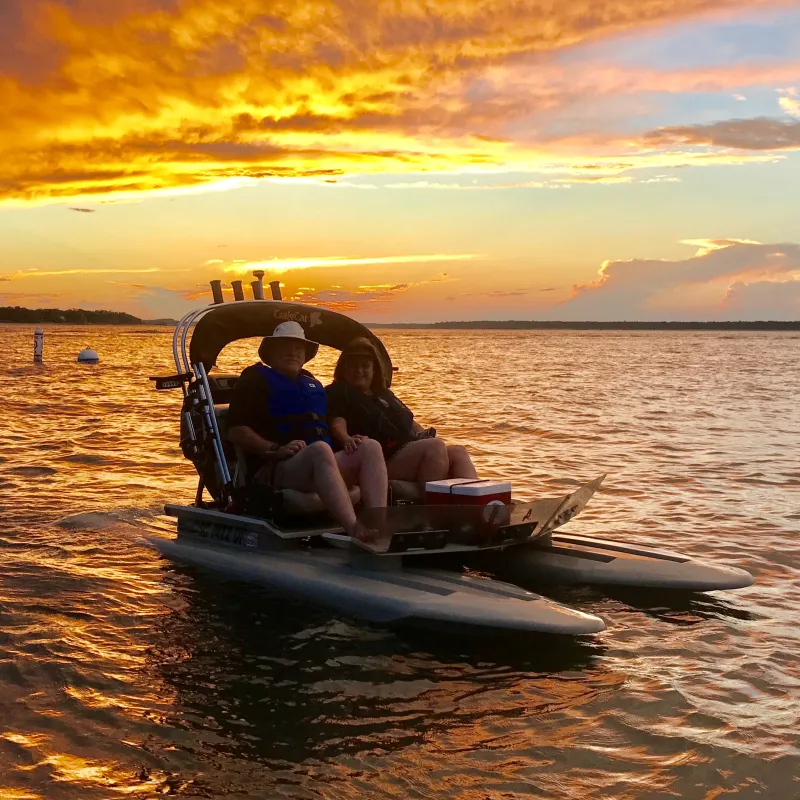 Hilton Head Boat Tour catamaran at sunset