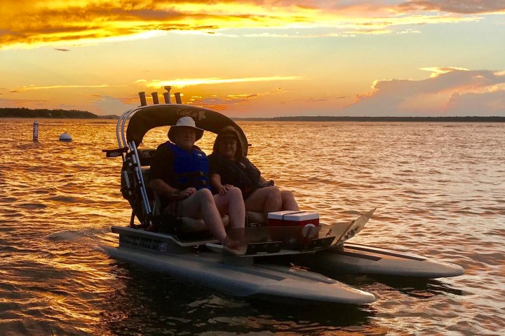 Hilton Head Boat Tour catamaran at sunset