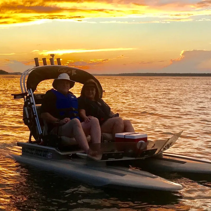 Hilton Head Boat Tour catamaran at sunset